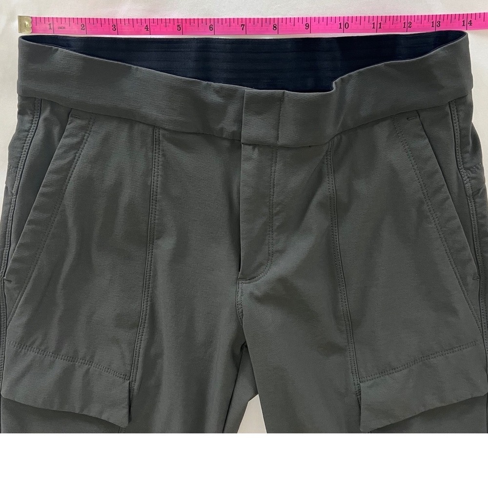 Athleta Cargo Pants Women Size 2 Gray Nylon Spandex Zip Pockets Activewear - Picture 10 of 11